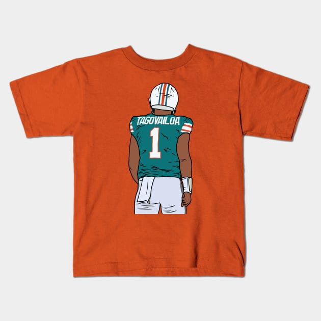 Tua Tagovailoa Back-To Kids T-Shirt by rattraptees